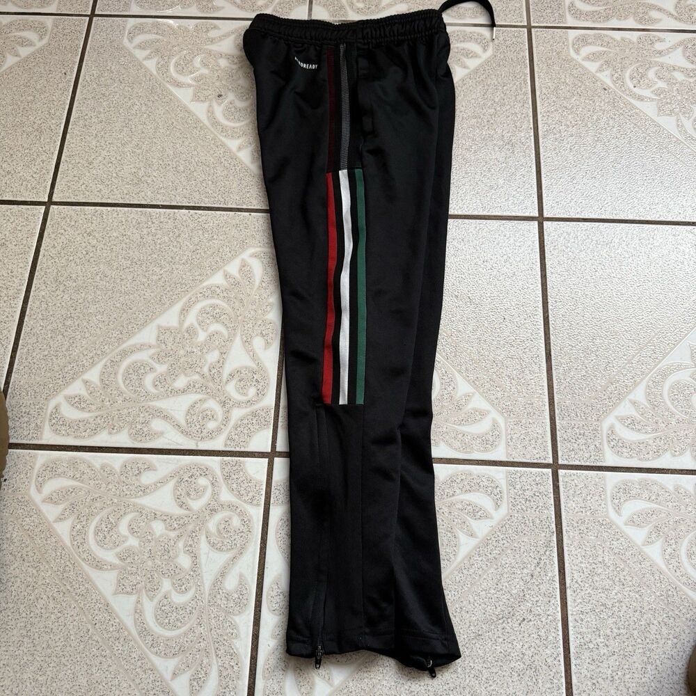 Adidas Tiro 21 Boys Soccer Red White & Green Jogger Track Pant Size Small